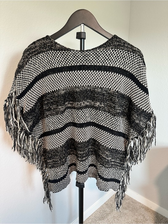 Lucky Brand Sweaters - Lucky Brand Fringe Knit Poncho Sweater